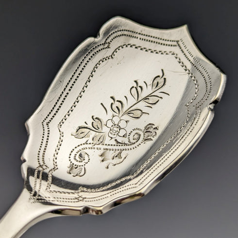 20 世紀初英國古董白色珍珠貝手柄果醬勺一對盒裝